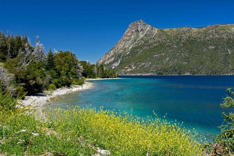 Discover Villa La Angostura's stunning turquoise lake with lush forests and mountain views.